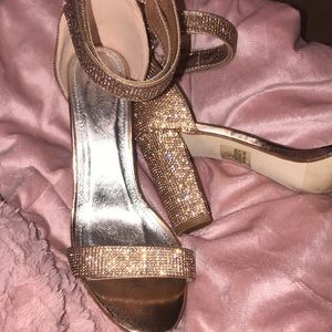 Atalina Rose Gold Thick Heel Shoe